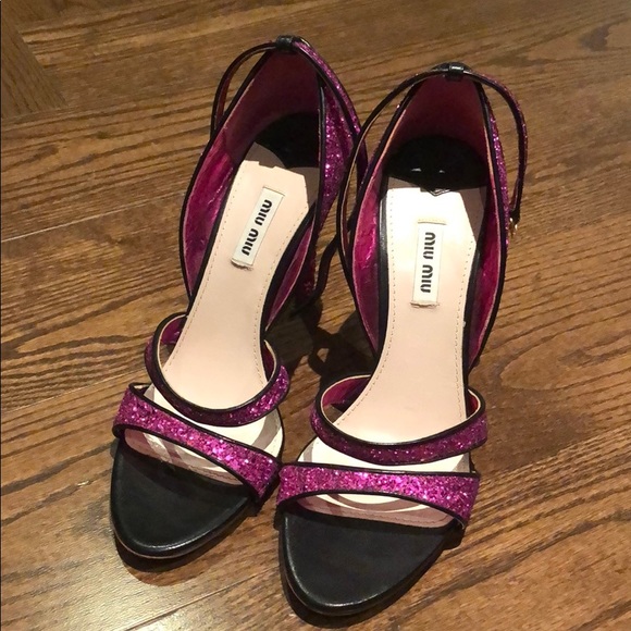 Miu Miu PINK BARBIE sparkly 39.5 shoes never worn - Picture 2 of 5